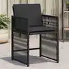 Image de Chaises De Jardin Lot De 4 Avec Coussins Noir Résine Tressée Vidaxl