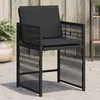 Image de vidaXL Lot de 4 Chaises de Jardin avec Coussins Sièges avec Dossier Chaises à Manger Meubles de Terrasse Patio Noir 365035