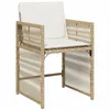Image de Chaises de jardin en résine tressée - vidaXL - Lot de 4 - Beige - 505x54x79 cm - Résistance aux UV