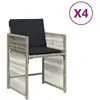 Image de Vidaxl chaises de jardin avec coussins lot de 4 gris clair poly rotin