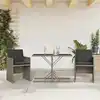 Image de Ensemble De Bistro 3 Pcs Avec Coussins Gris Résine Tressée Vidaxl