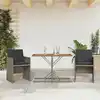Image de Ensemble De Bistro 3 Pcs Avec Coussins Gris Résine Tressée Vidaxl