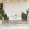 Image de Ensemble De Bistro 3 Pcs Et Coussins Gris Clair Résine Tressée Vidaxl