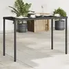 Image de Table De Jardin Dessus En Verre Noir 115x54x74cm Résine Tressée Vidaxl