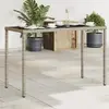Image de Table De Jardin Dessus En Verre Gris 115x54x74cm Résine Tressée Vidaxl