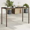 Image de Table De Jardin Dessus En Verre Marron 115x54x74 Cm Poly Rotin Vidaxl