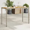 Image de Table De Jardin Avec Dessus En Bois D'acacia Gris 115x54x74 Cm Vidaxl