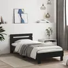 Image de Cadre De Lit Sans Matelas Avec Tête De Lit Noir 75x190 Cm Vidaxl