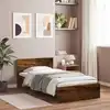 Image de Cadre De Lit Sans Matelas Avec Tête De Lit Chêne Fumé 100x200cm Vidaxl