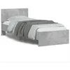 Image de vidaXL Cadre de lit tête de lit gris béton 90x190 cm bois ingénierie 838655