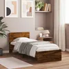 Image de vidaXL Cadre de lit sans matelas avec tête de lit chêne fumé 90x190 cm 838656