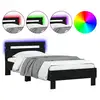 Image de Vidaxl cadre de lit sans matelas avec lumières led noir 75x190 cm