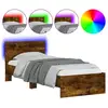 Image de Vidaxl cadre de lit sans matelas avec lumières led chêne fumé 90x190cm