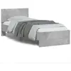 Image de Cadre De Lit Sans Matelas Avec Lumières Led Gris Béton 75x190cm Vidaxl