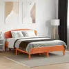 Image de Cadre De Lit Sans Matelas Cire Marron 120x190cm Bois Pin Massif Vidaxl