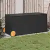 Image de Boîte De Rangement De Jardin Et Roues Noir 283l Résine Tressée Vidaxl