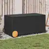 Image de Boîte De Rangement De Jardin Et Roues Noir 190l Résine Tressée Vidaxl