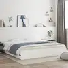Image de Cadre De Lit Avec Tiroirs Sans Matelas Blanc 200x200 Cm Vidaxl