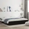 Image de Cadre De Lit Avec Tiroirs Sans Matelas Noir 160x200 Cm Vidaxl