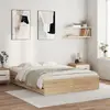 Image de Cadre De Lit Avec Tiroirs Sans Matelas Chêne Sonoma 150x200 Cm Vidaxl