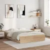 Image de vidaXL Cadre de Lit et Tiroirs Lit Double avec Sommier à Lattes Lit Adulte Meuble de Chambre à Coucher Chêne Sonoma 3207268
