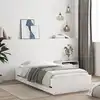 Image de Cadre De Lit Avec Tiroirs Sans Matelas Blanc 90x200 Cm Vidaxl