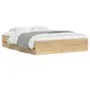 Image de Vidaxl cadre de lit avec tiroirs sans matelas chêne sonoma 140x190 cm