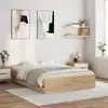 Image de Cadre De Lit Avec Tiroirs Sans Matelas Chêne Sonoma 135x190 Cm Vidaxl