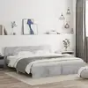 Image de Cadre De Lit Sans Matelas Gris Béton 200x200 Cm Vidaxl