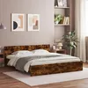 Image de vidaXL Cadre de lit avec tête de lit chêne fumé 180x200 cm 3207466