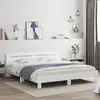 Image de Cadre De Lit Avec Led Sans Matelas Blanc 200x200 Cm Vidaxl