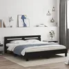 Image de vidaXL Cadre de Lit avec Tête de Lit et LED Lit Double avec Sommier à Lattes Lit Adulte de Chambre Noir 200x200 cm Bois 3207519
