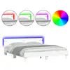 Image de Vidaxl cadre de lit avec led sans matelas blanc 180x200 cm