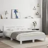 Image de vidaXL Cadre de Lit avec Tête de Lit et LED Lit Double avec Sommier à Lattes Lit Adulte de Chambre Blanc 150x200 cm Bois 3207539
