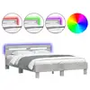 Image de Vidaxl cadre de lit avec led sans matelas gris béton 150x200 cm