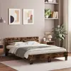 Image de Cadre De Lit Avec Led Sans Matelas Chêne Fumé 150x200 Cm Vidaxl