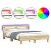 Image de Vidaxl cadre de lit avec led sans matelas chêne sonoma 140x200 cm