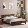 Image de vidaXL Cadre de lit avec LED sans matelas chêne fumé 120x200 cm 3207557