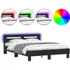 Image de Cadre De Lit Avec Led Sans Matelas Noir 140x190 Cm Vidaxl