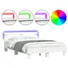 Image de Vidaxl cadre de lit avec led sans matelas blanc 135x190 cm