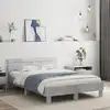 Image de Cadre De Lit Avec Led Sans Matelas Gris Béton 135x190 Cm Vidaxl