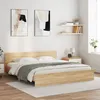 Image de Cadre De Lit Avec Led Sans Matelas Chêne Sonoma 200x200 Cm Vidaxl