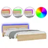 Image de Vidaxl cadre de lit avec led sans matelas chêne sonoma 200x200 cm