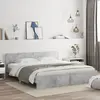 Image de Cadre De Lit Avec Led Sans Matelas Gris Béton 200x200 Cm Vidaxl