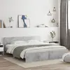 Image de Cadre De Lit Avec Led Sans Matelas Gris Béton 180x200 Cm Vidaxl