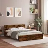 Image de Cadre De Lit Avec Led Sans Matelas Chêne Fumé 160x200 Cm Vidaxl