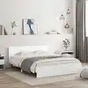Image de Cadre De Lit Avec Led Sans Matelas Blanc 150x200 Cm Vidaxl