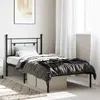 Image de Cadre De Lit Métal Sans Matelas Avec Tête De Lit Noir 90x190 Cm Vidaxl