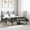 Image de Cadre De Lit Métal Sans Matelas Avec Tête De Lit Noir 120x190cm Vidaxl