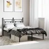 Image de Cadre De Lit Métal Sans Matelas Avec Tête De Lit Noir 120x200cm Vidaxl